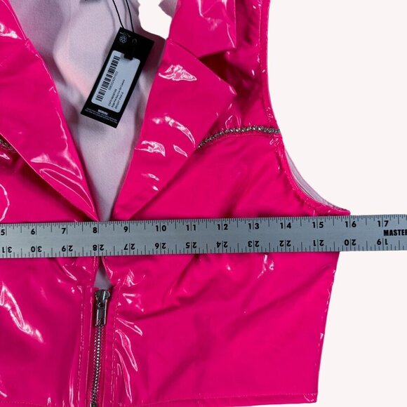 Pretty Little Thing Pink Cowgirl Size S‎ Sexy Bling Latex Party Rave Costume - Picture 11 of 16